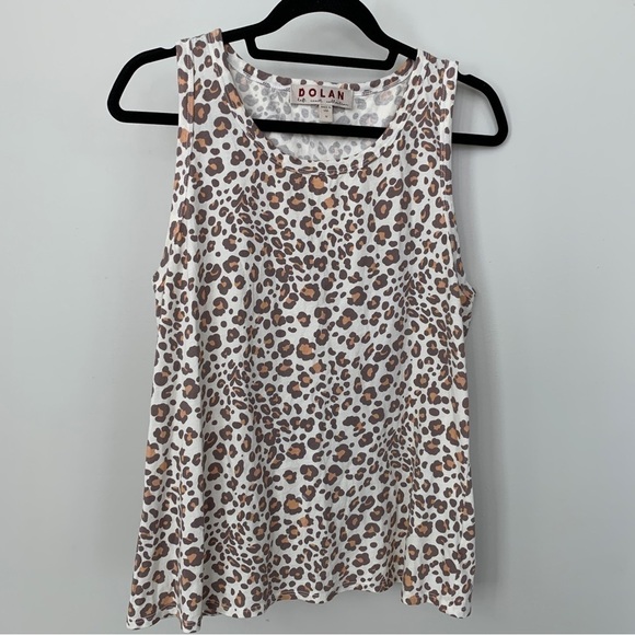 dolan Tops - Dolan Left Coast Collection Leopard Print Cross Back Tank Size M